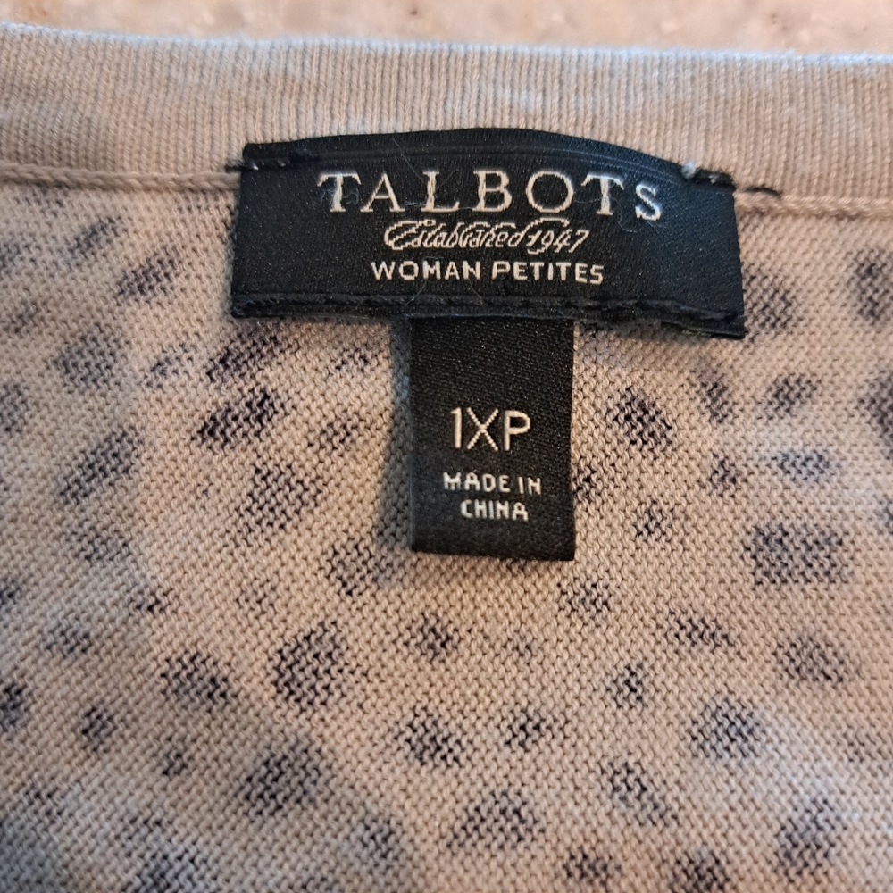 Talbots Animal Print Button Front Cardigan - Picture 10 of 11